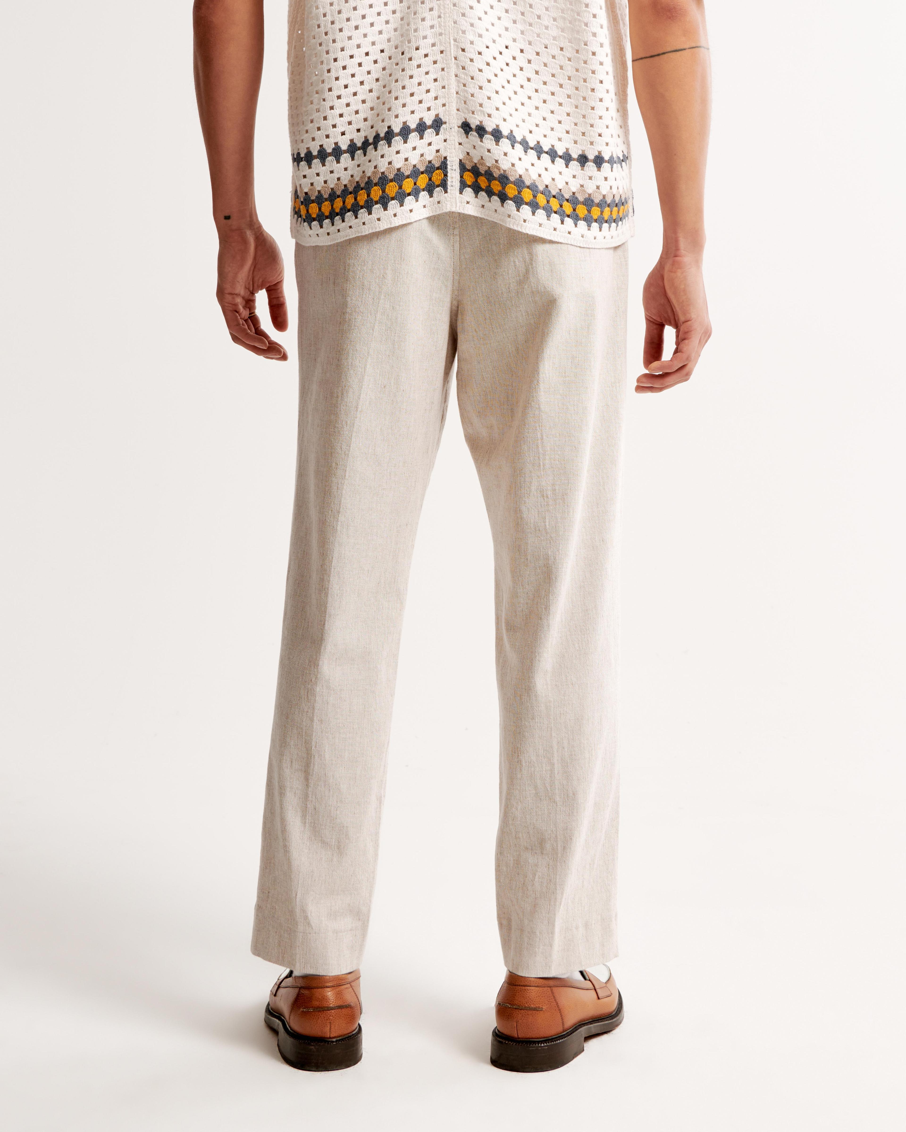 Loose Linen-Blend Permacrease Trouser Product Image