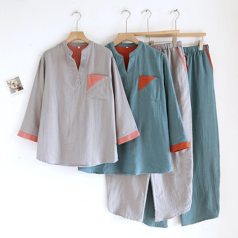 Two Tone Pajama Set Product Image