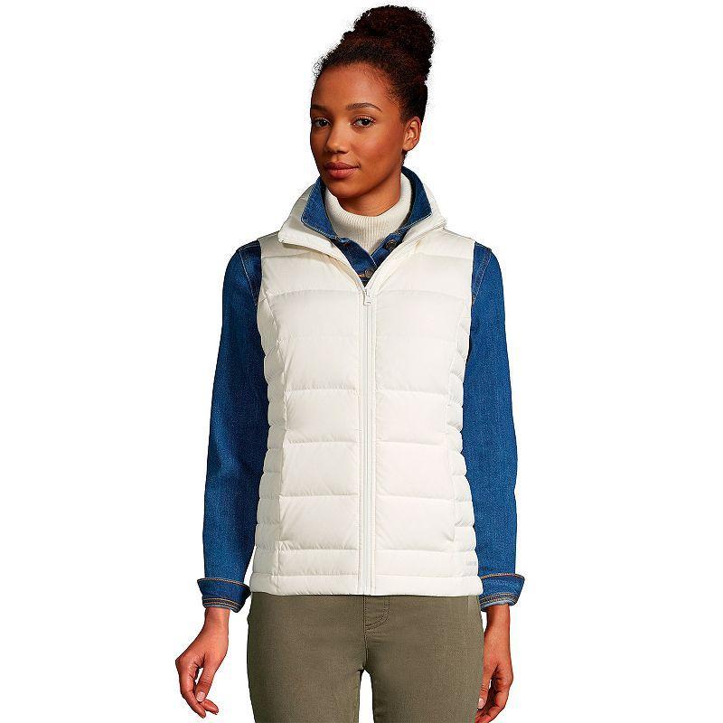 Petite Lands End Winter Down Puffer Vest, Womens Deep Blue Product Image