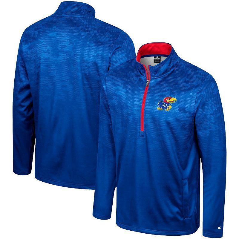 Mens Colosseum Royal Kansas Jayhawks The Machine Half-Zip Jacket Product Image