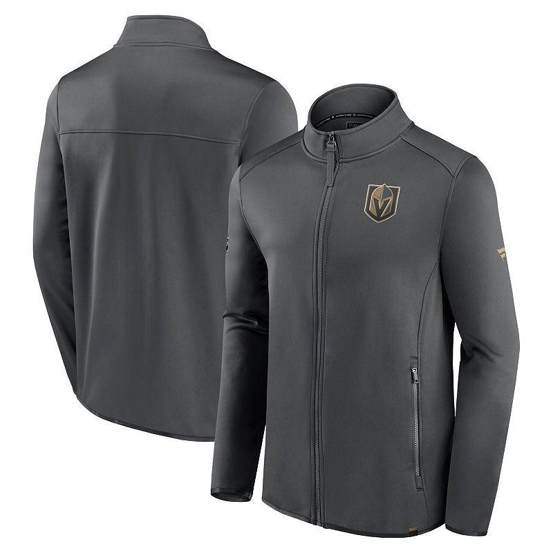 Mens Fanatics Branded Gray Vegas Golden Knights Authentic Pro Full-Zip Jacket LVK CHARCO Product Image