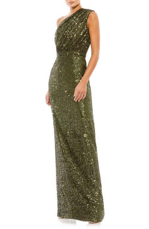 Mac Duggal Sequin One-Shoulder Column Gown Product Image