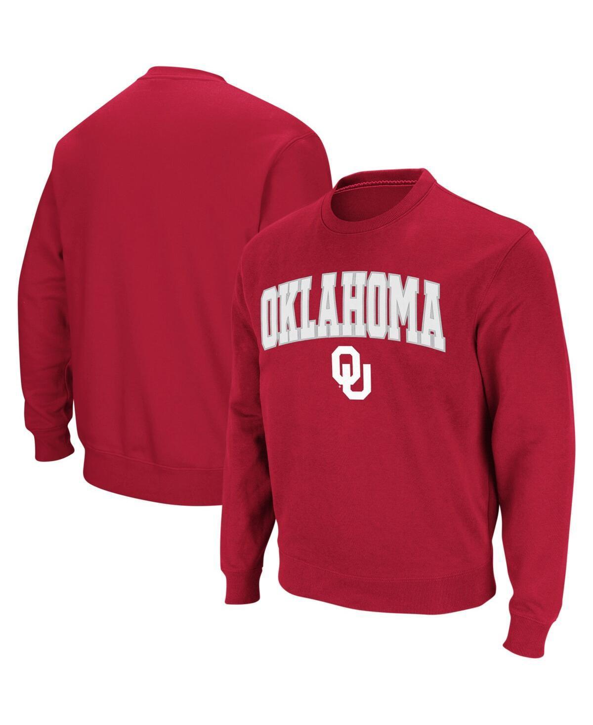 Colosseum Mens Oklahoma Sooners Arch & Logo Crew Neck Sweatshirt Product Image