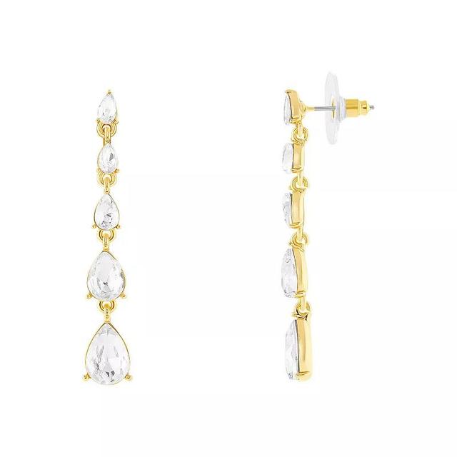 Emberly Graduated Multi Teardrop Glass Drop Earrings, Womens, Gold Product Image