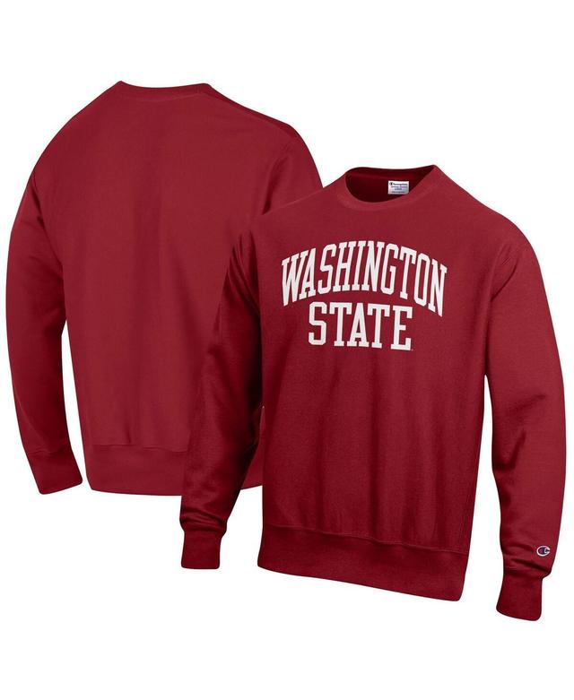 Mens Champion Crimson Washington State Cougars Arch Reverse Weave Pullover Sweatshirt Product Image