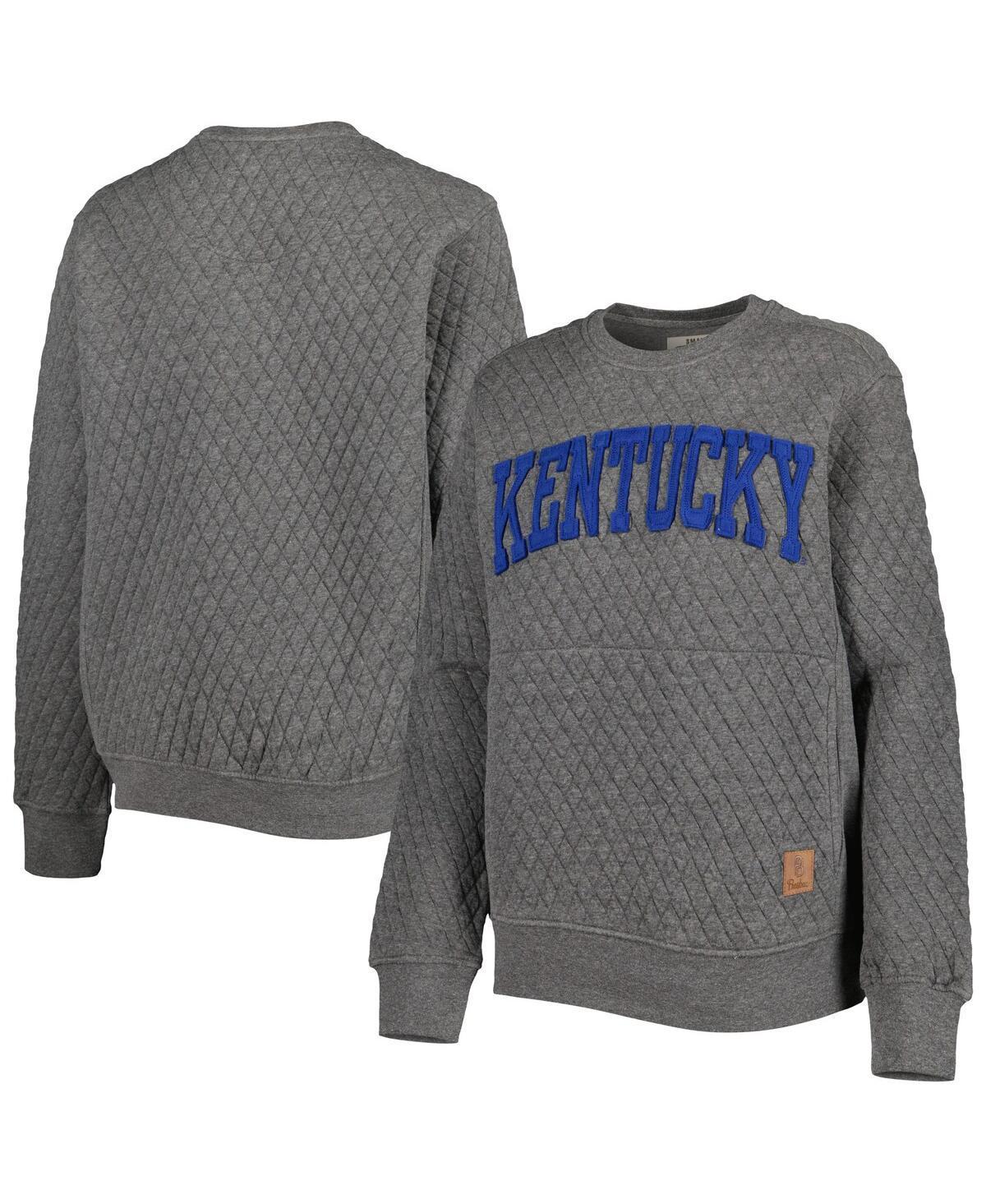 Womens Pressbox Heather Charcoal Kentucky Wildcats Moose Quilted Pullover Sweatshirt product image