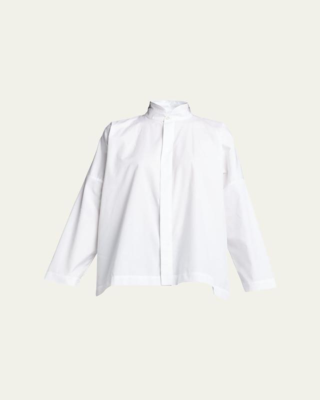 Wide Longer-Back Double Stand Collar Shirt (Mid Plus Length) Product Image