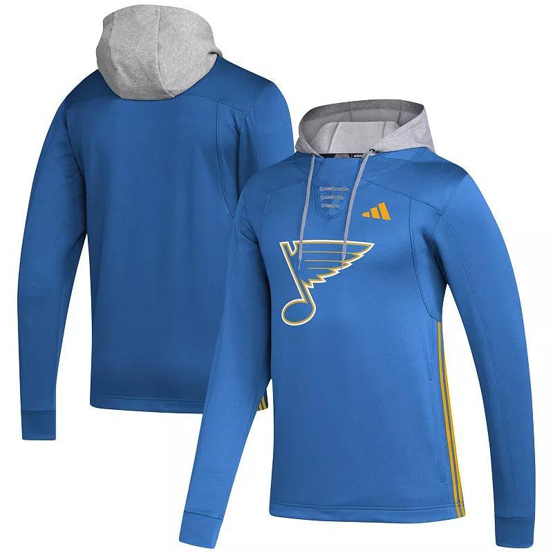 Mens adidas Blue St. Louis Blues Refresh Skate Lace Aeroready Pullover Hoodie Product Image