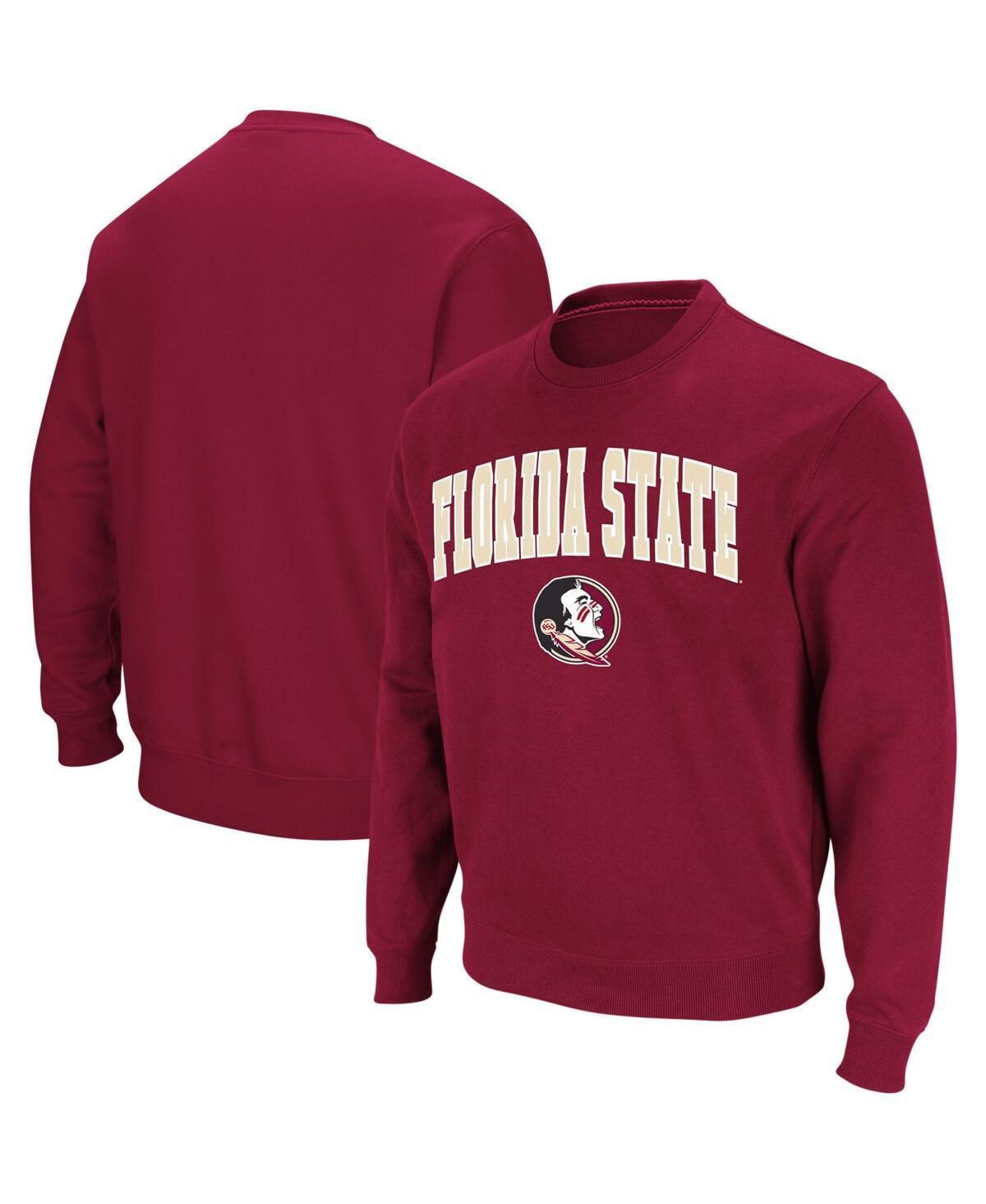 Colosseum Mens Florida State Seminoles Arch & Logo Tackle Twill Pullover Sweatshirt Product Image