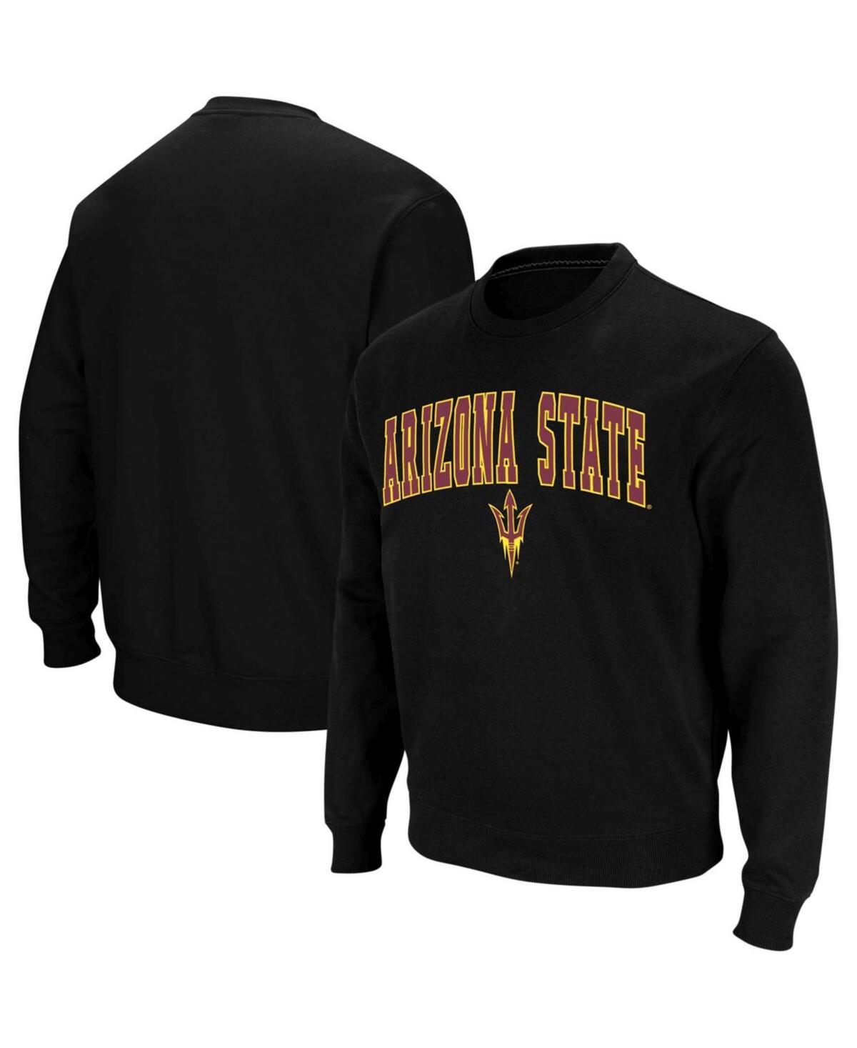 Mens Colosseum Heather Gray Arizona State Sun Devils Arch & Logo Pullover Sweatshirt Product Image