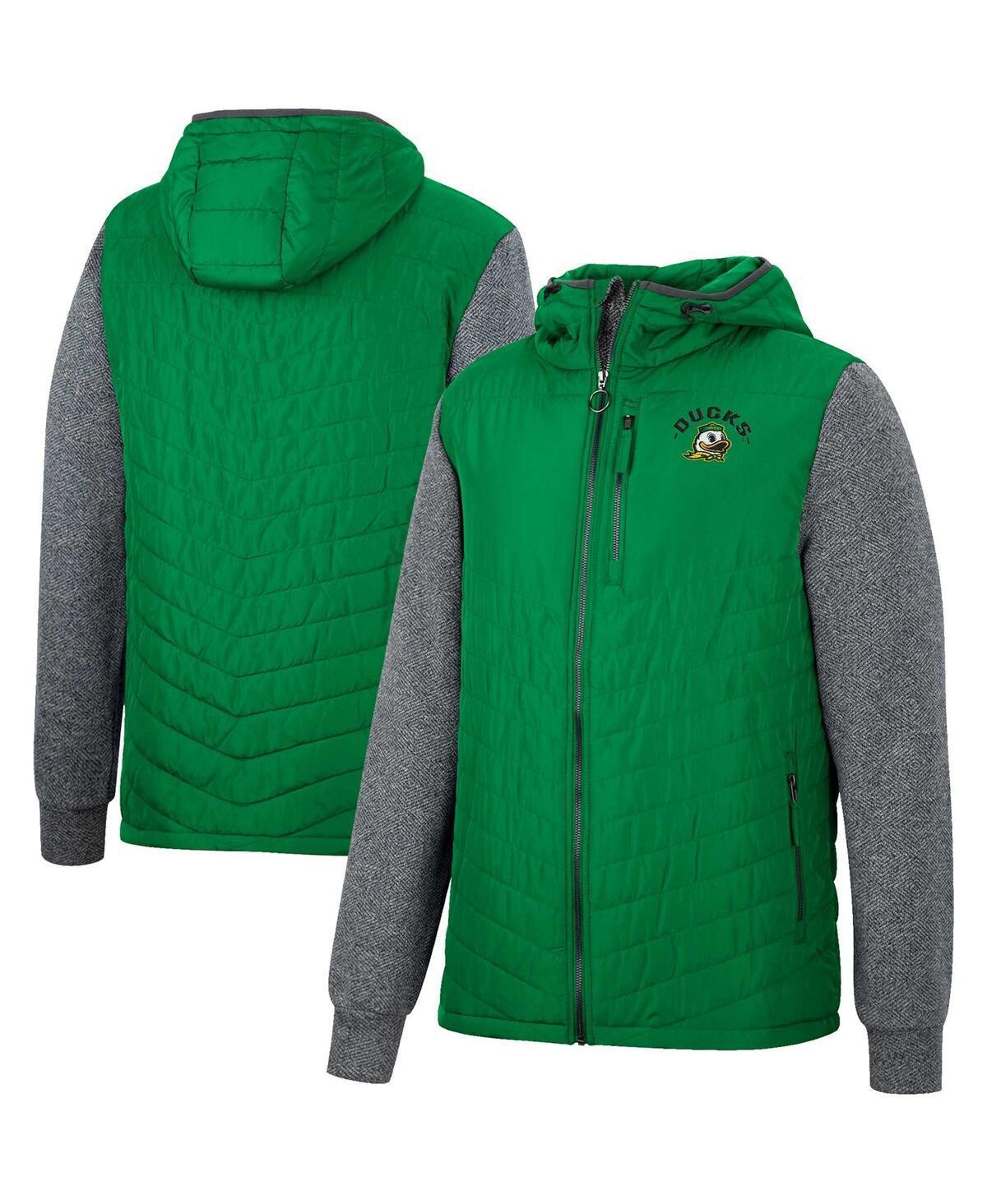 Mens Colosseum /Charcoal Oregon Ducks Course Herringbone Full-Zip Hoodie Product Image