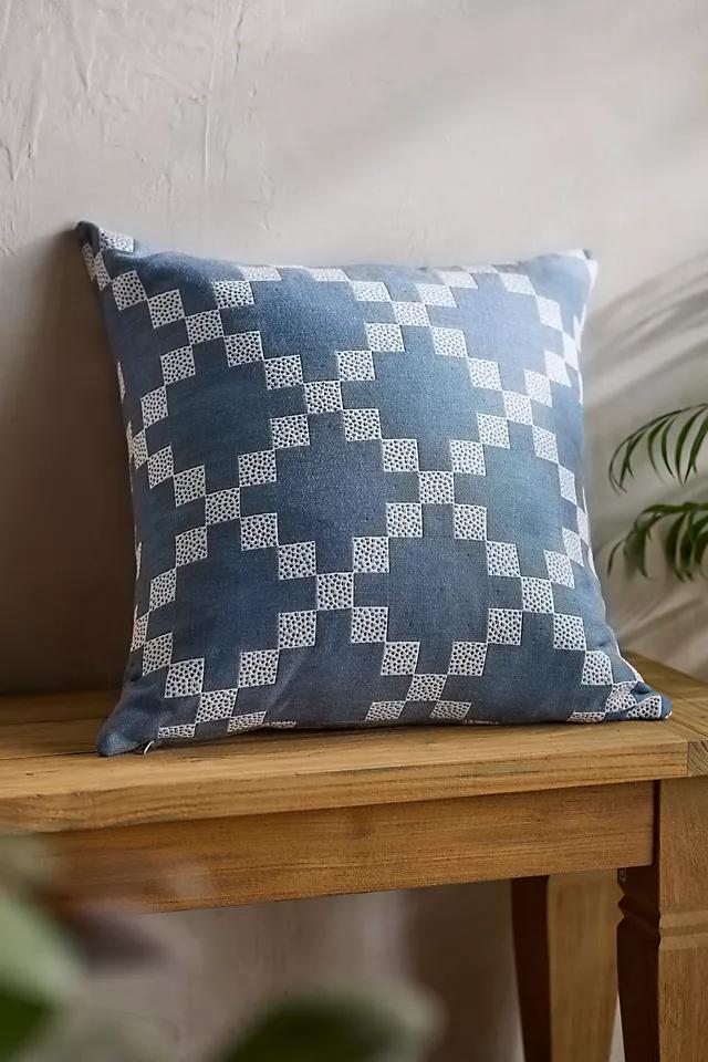 Quilted Blue Outdoor Pillow Product Image