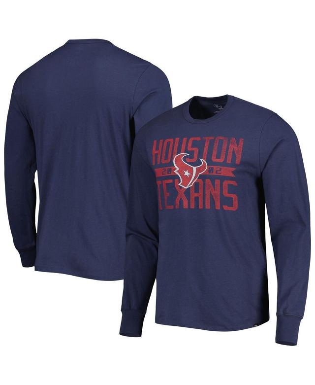 Men's '47 Navy Houston Texans Brand Wide Out Franklin Long Sleeve T-Shirt Product Image