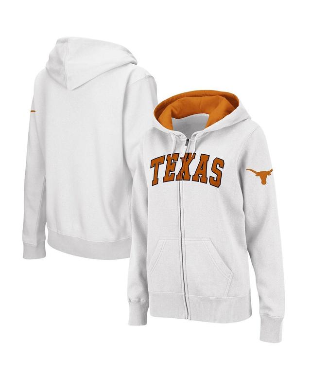 Womens Colosseum White Texas Longhorns Arched Name Full-Zip Hoodie Product Image