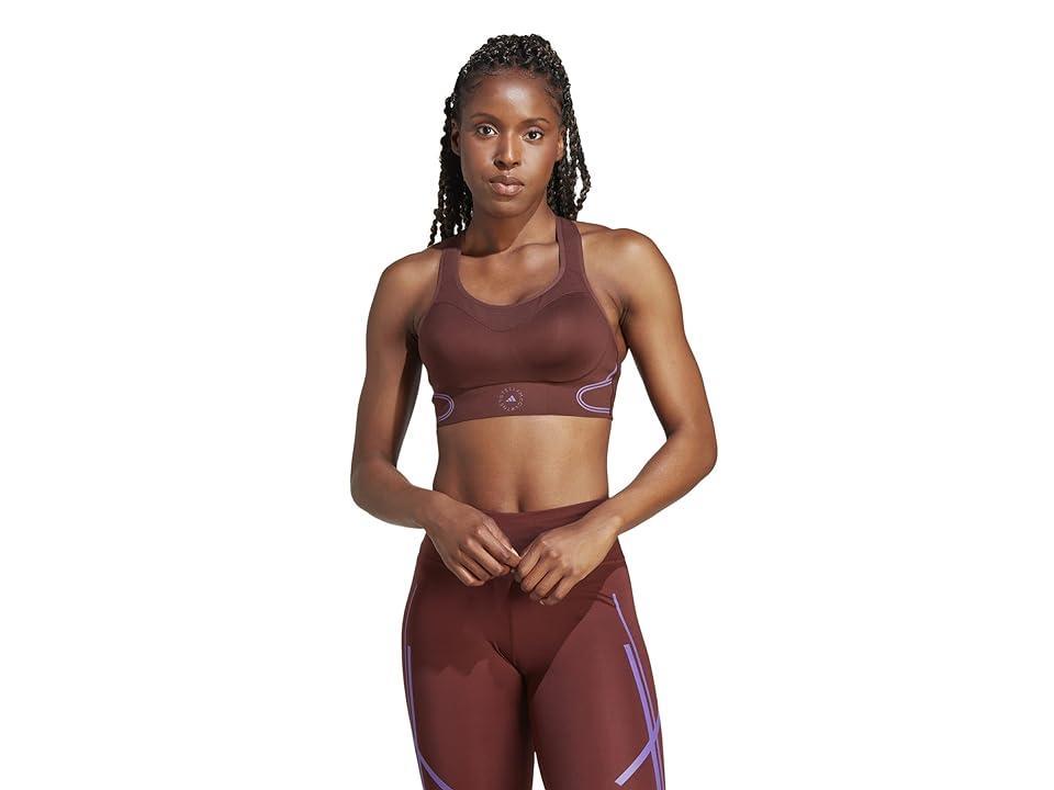 adidas by Stella McCartney Truepace High Support Sports Bra IL4178 (Bitter Chocolate/Deep Lilac) Women's Clothing Product Image