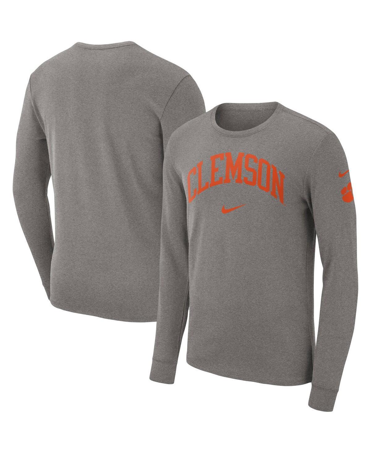 Mens Nike Heather Gray Michigan State Spartans Arch 2-Hit Long Sleeve T-Shirt Product Image