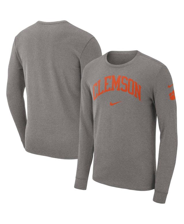 Mens Nike Heather Gray Duke Blue Devils Arch 2-Hit Long Sleeve T-Shirt Product Image