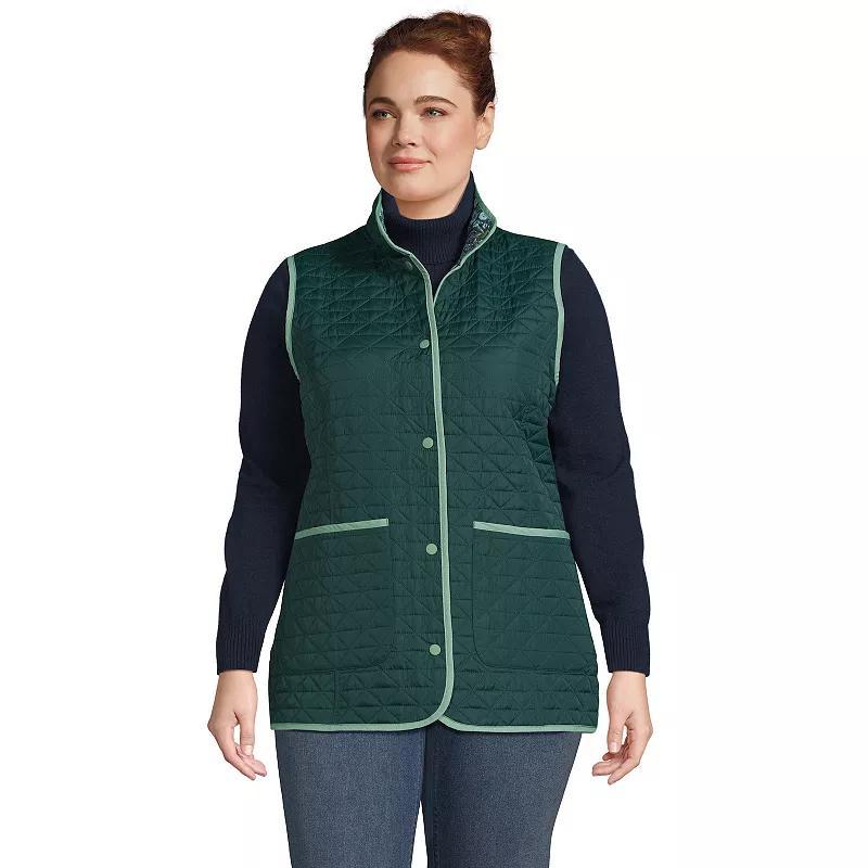 Plus Size Lands End Insulated Reversible Primaloft Vest, Womens Product Image