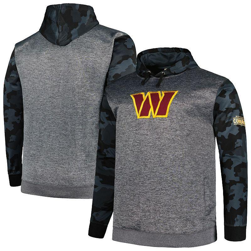 Men's Fanatics Branded Heather Charcoal Washington Commanders Big & Tall Camo Pullover Hoodie Product Image