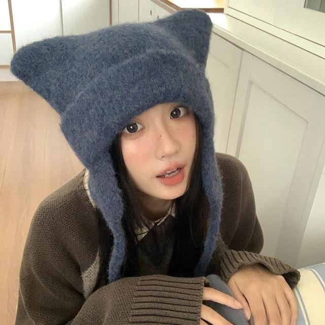 Cat Ear Knit Trapper Hat Product Image