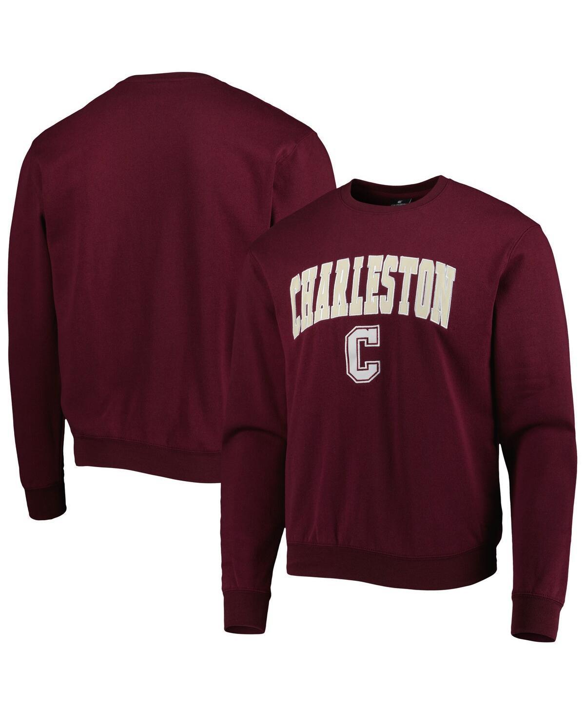 Mens Colosseum Maroon Charleston Cougars Arch Over Logo Pullover Sweatshirt Product Image