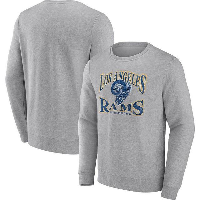 Mens Fanatics Branded Heathered Charcoal Los Angeles Rams Playability Pullover Sweatshirt Product Image