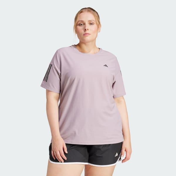 adidas Own The Run Tee (Plus Size) Black 4X Womens Product Image