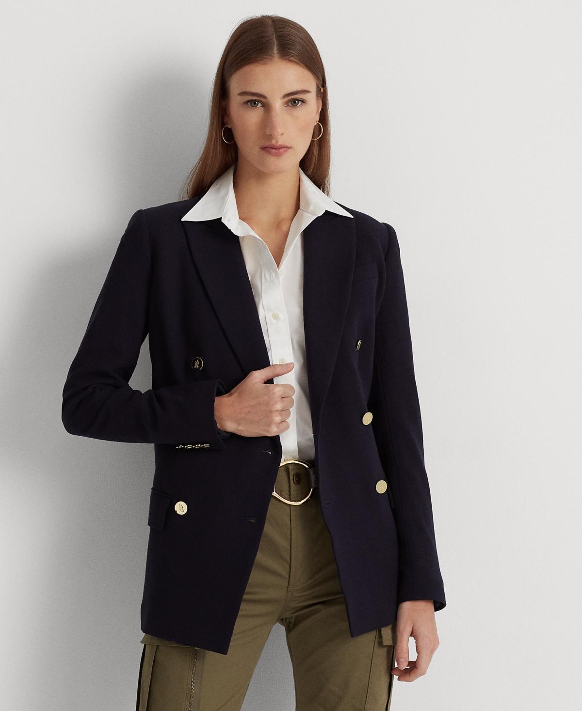 Lauren Ralph Lauren Ryen Double Breasted Wool Notch Lapel Long Sleeve Blazer Product Image