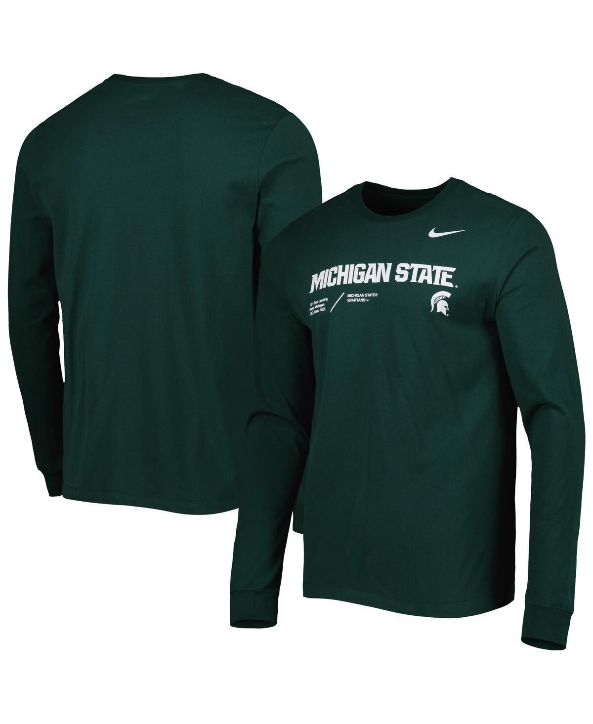 Mens Nike Green Michigan State Spartans Team Practice Performance Long Sleeve T-Shirt Product Image