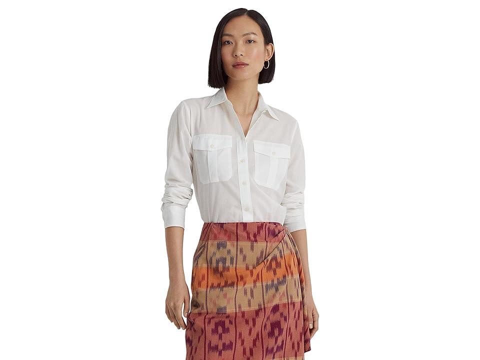 Lauren Ralph Lauren Cotton Voile Shirt Women's Clothing Product Image