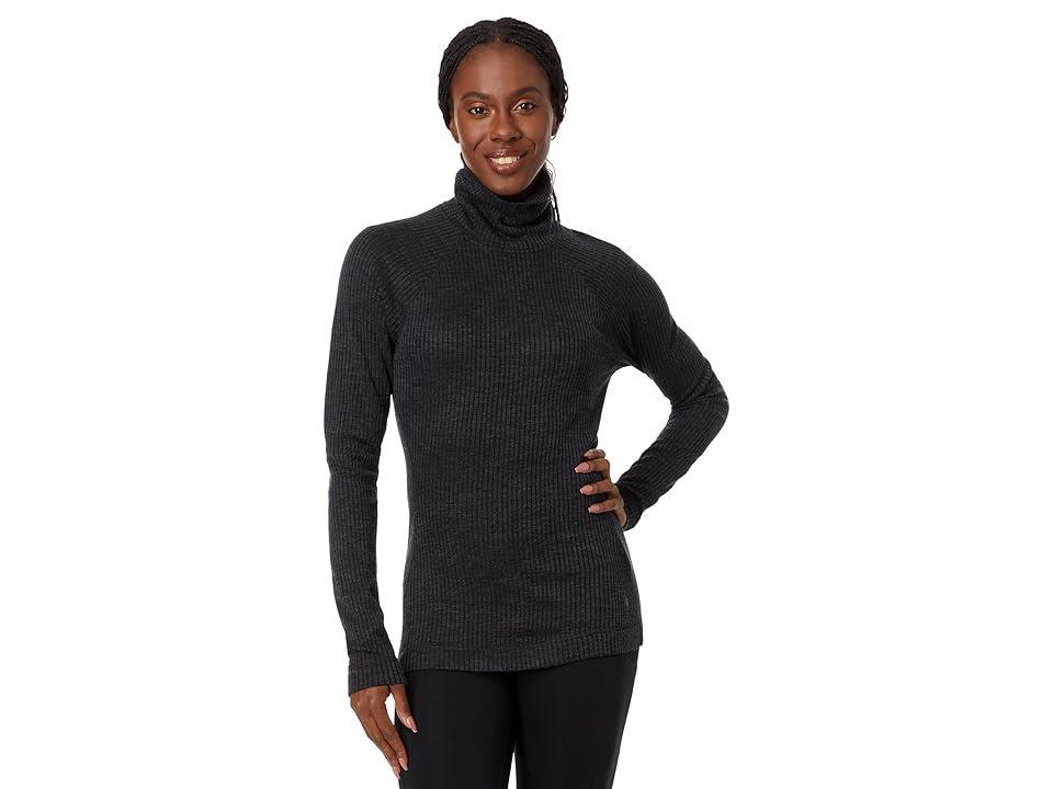 Smartwool Thermal Merino Rib Turtleneck (Charcoal Heather) Women's Clothing Product Image