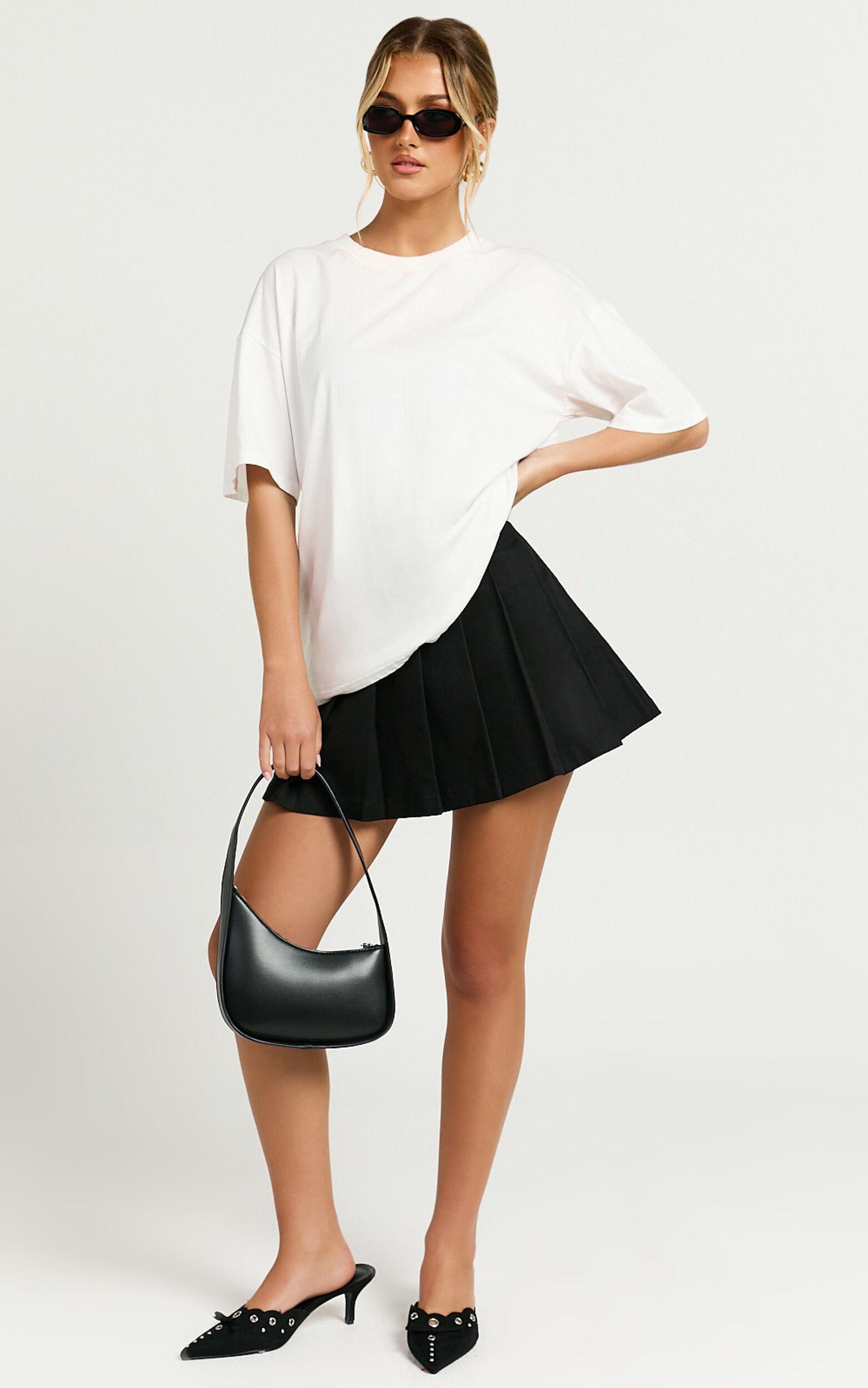 Cailin Mini Skirt - Pleated Skirt in Black Product Image