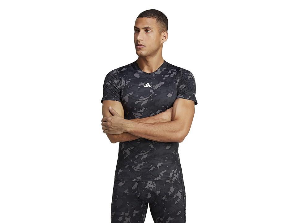 adidas Techfit All Over Printed Training T-Shirt Print) Men's Clothing Product Image