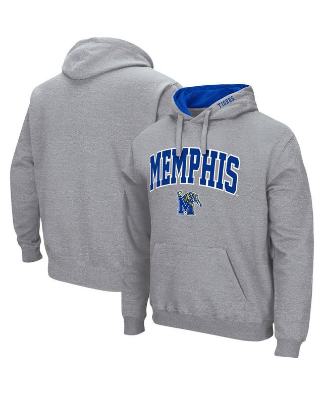 Mens Colosseum Heathered Gray Memphis Tigers Arch and Logo Pullover Hoodie Product Image