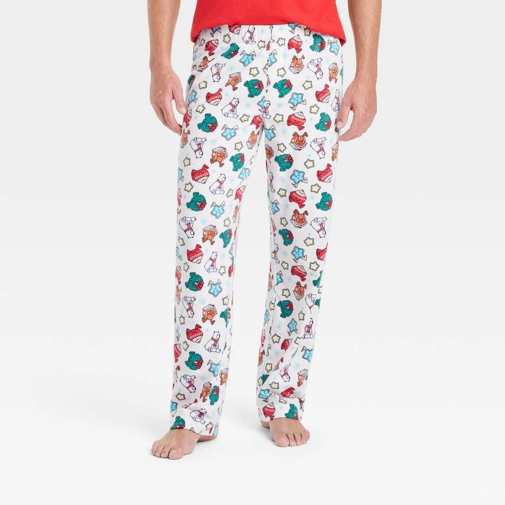 Men's Holiday Treats Print Microfleece Holiday Matching Family Pajama Pants - Wondershop™ White S Product Image