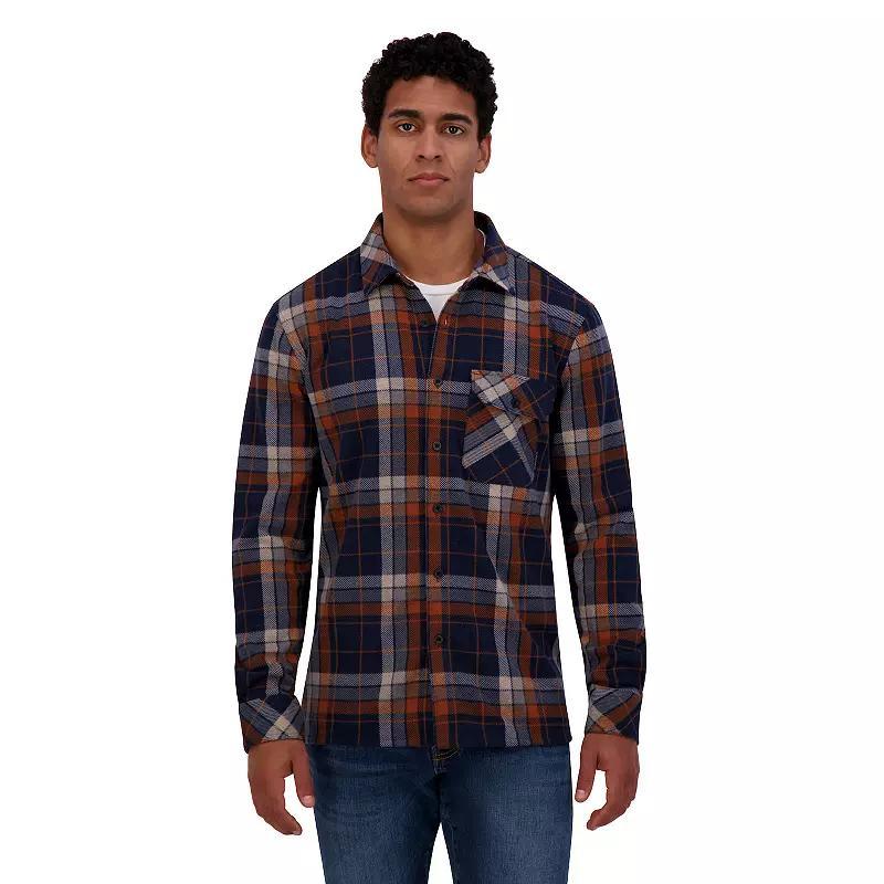 Mens ZeroXposur Knit Flannel Button-Down Shirt Blue Plaid Product Image