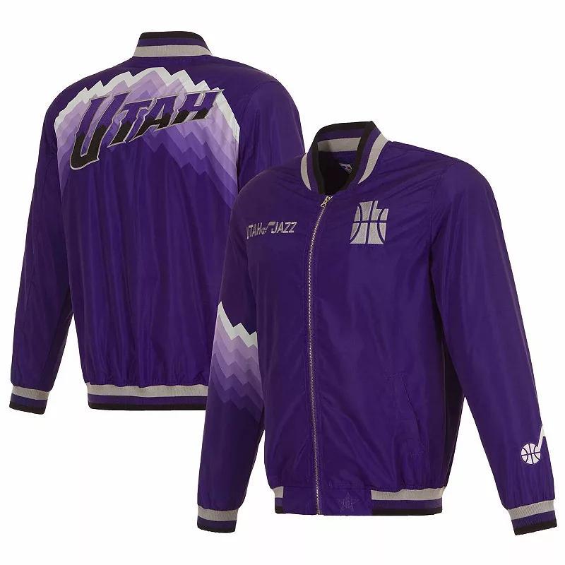 Mens JH Design Purple Utah Jazz 2023/24 City Edition Nylon Full-Zip Bomber Jacket Product Image