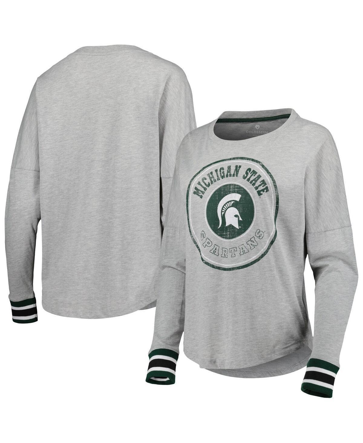 Womens Colosseum Heathered Gray Michigan State Spartans Andy Long Sleeve T-shirt Product Image