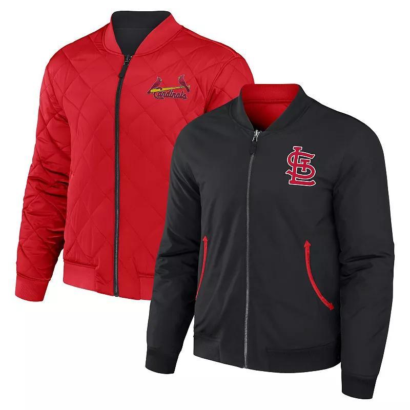 Mens Darius Rucker Collection by Fanatics /Red St. Louis Cardinals Reversible Full-Zip Bomber Jacket Product Image