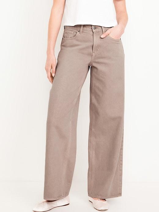 Mid-Rise Baggy Wide-Leg Jeans Product Image