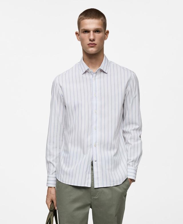 Mango Mens Striped Cotton Shirt Product Image