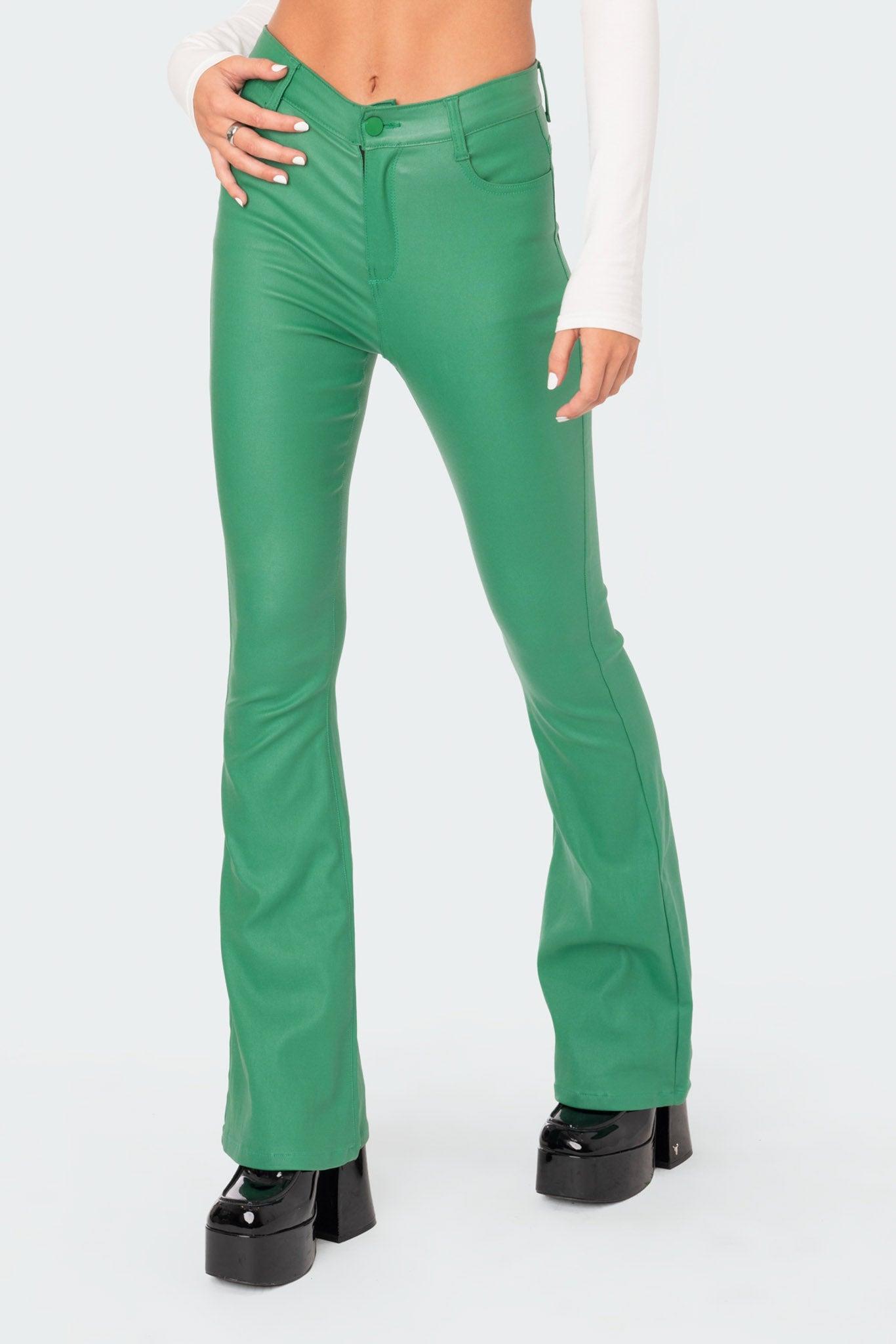 Luna Faux Leather Flare Jeans Product Image