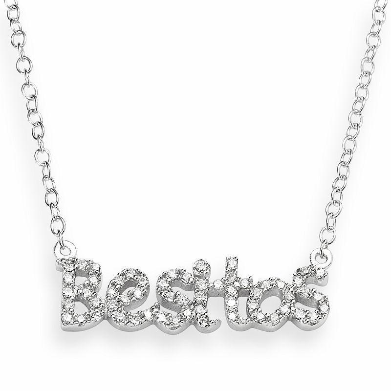 Sophie Miller Sterling Silver Cubic Zirconia Besitos Necklace, Womens White Product Image