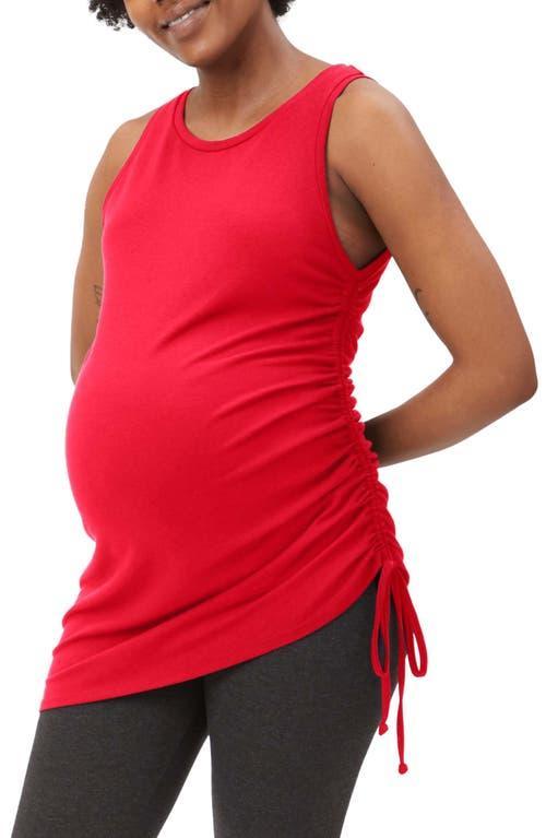 Stowaway Collection Asymmetrical Drawstring Ruched Maternity Tank Product Image