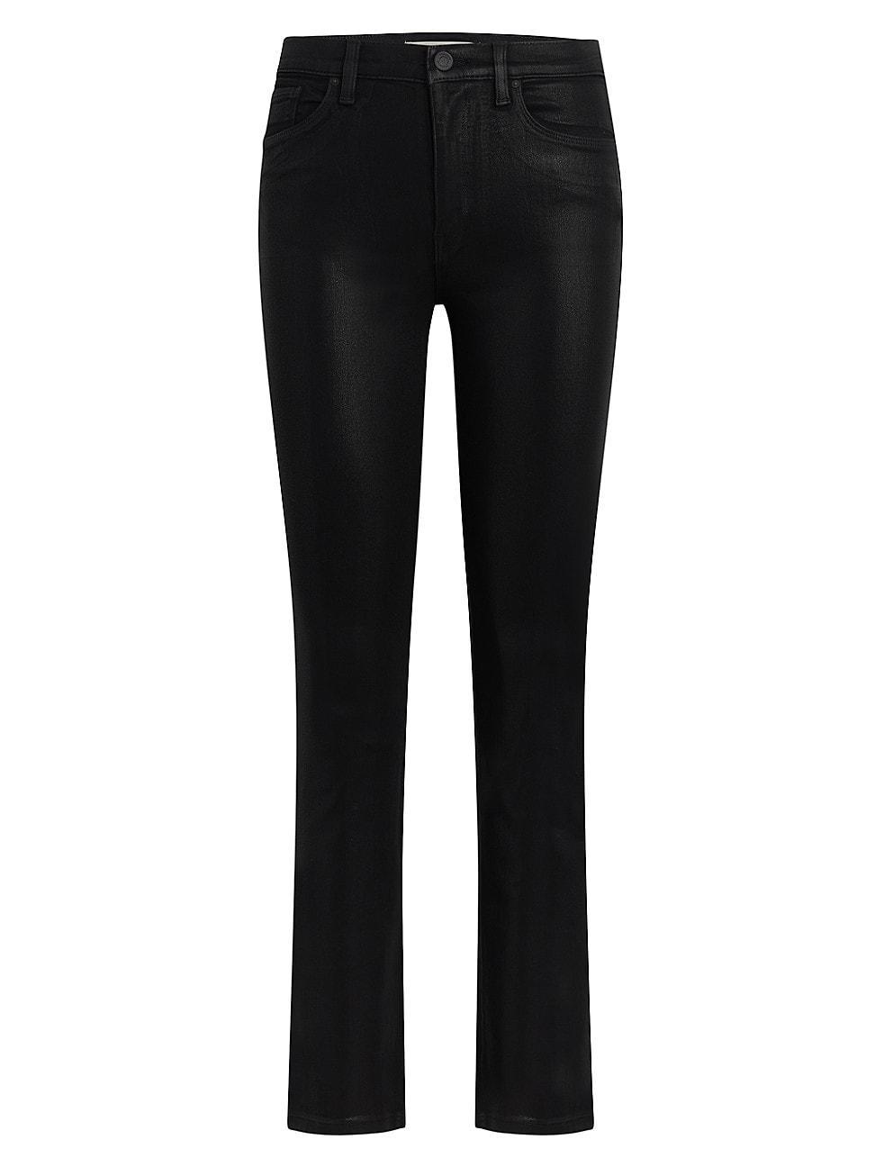 Womens Barbara Coated Straight-Leg Jeans Product Image