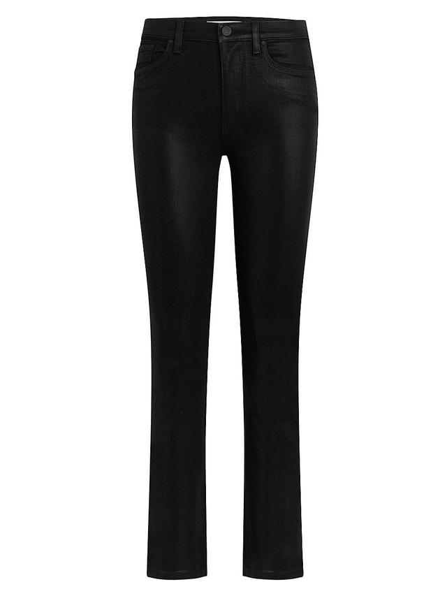 Womens Barbara Coated Straight-Leg Jeans Product Image