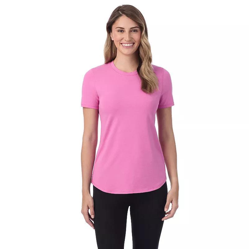 Womens Cuddl Duds Cottonwear Short Sleeve Top Product Image