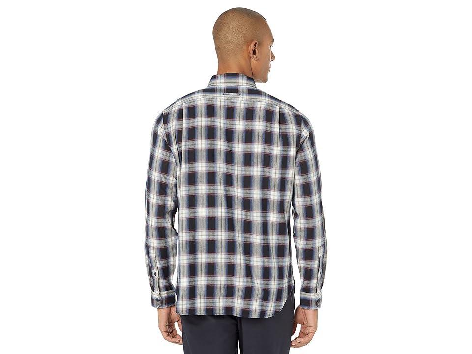 Vince Fountain Shadow Plaid Long Sleeve (Black/Deep Wine) Men's Clothing Product Image