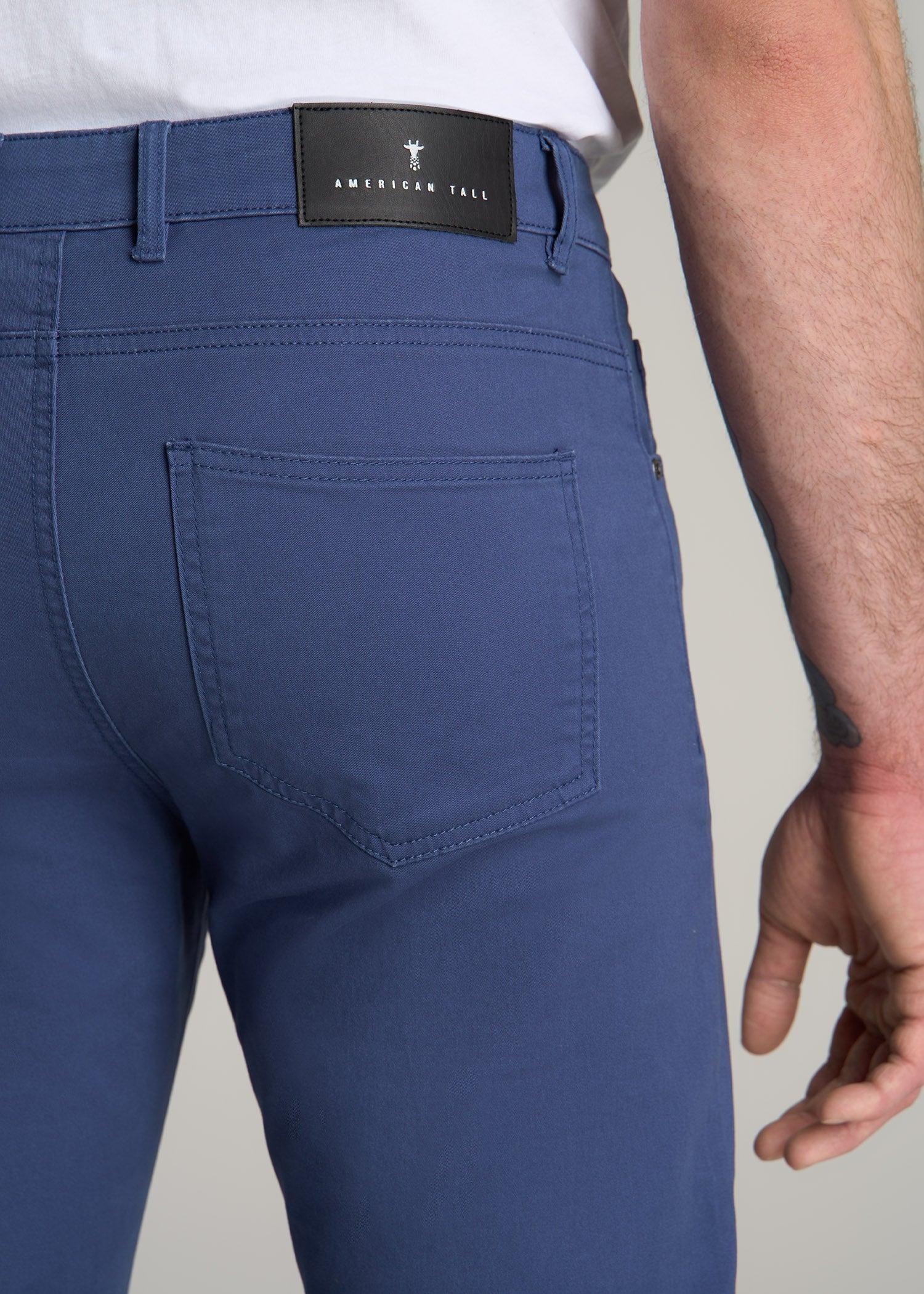 Dylan SLIM FIT Five-Pocket Pants For Tall Men in Steel Blue Male Product Image