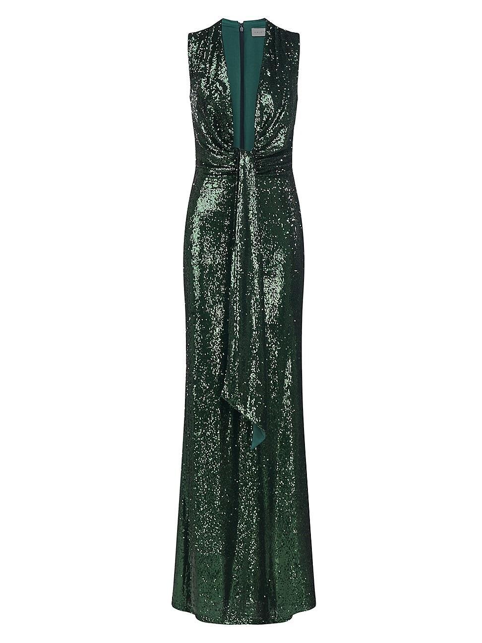 Womens Magdalena Draped Sequined Gown Product Image